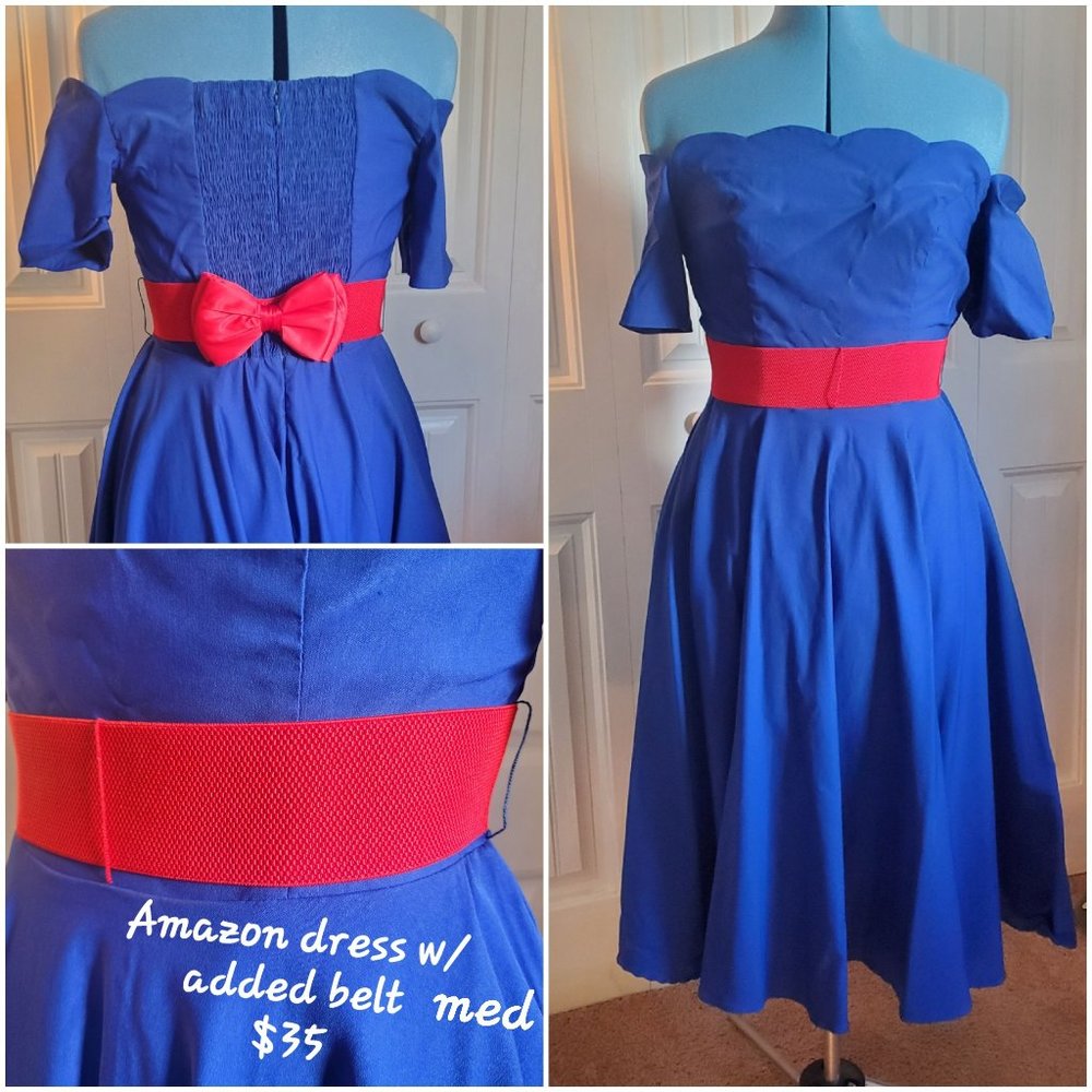 Blue Dress with Belt